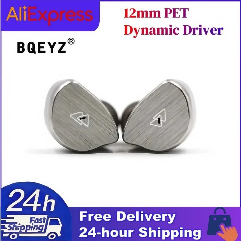 كي زد كابل وموصل Bqeyz BQ10 12mm PET Dynamic Driver HiFi in-Ear Wired Earphones IEMs 0.78mm 2Pin Detachable OFC Silver-plated Cable, Type C with Mic - Image 2