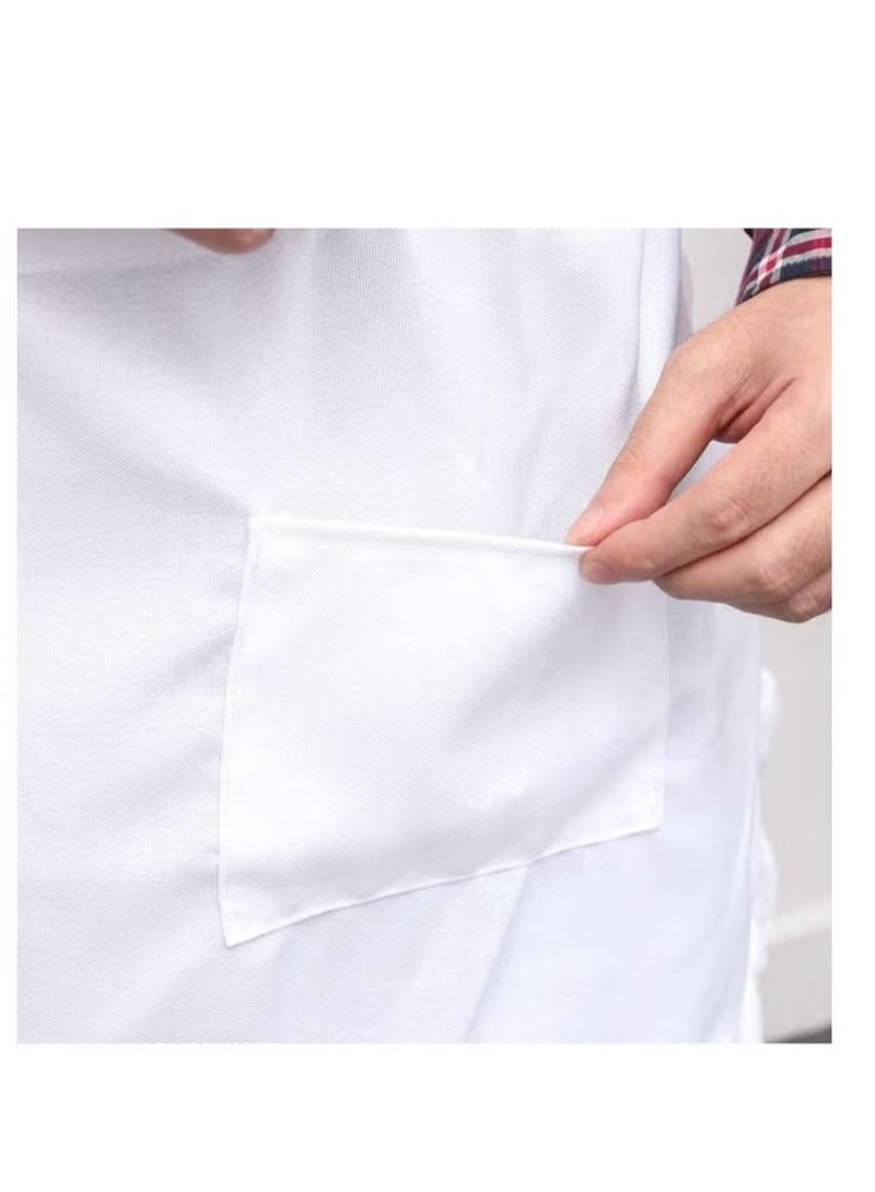 White Waist Apron Half Apron Kitchen Half Waist Apron Ruffle Chef Work Bib Maid Apron Dress Bistro Server Aprons for Waitress Cosplay Costume - Image 5