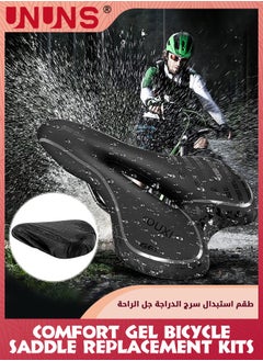 UNUNS Cycling Saddle,Comfortable Gel Bike Seat,Soft Bicycle Padded,Shock Absorbing Saddle Cushion,Breathable Bicycle Seat For MTB Mountain Bike Road Bike Exercise Bike,With Mounting Wrench,Waterproof Cover  - Image 5