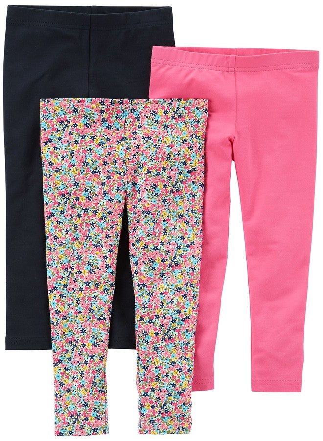 Carter's Baby 3-Pack Legging, Navy/Grey/Denim, 4T - Image 1