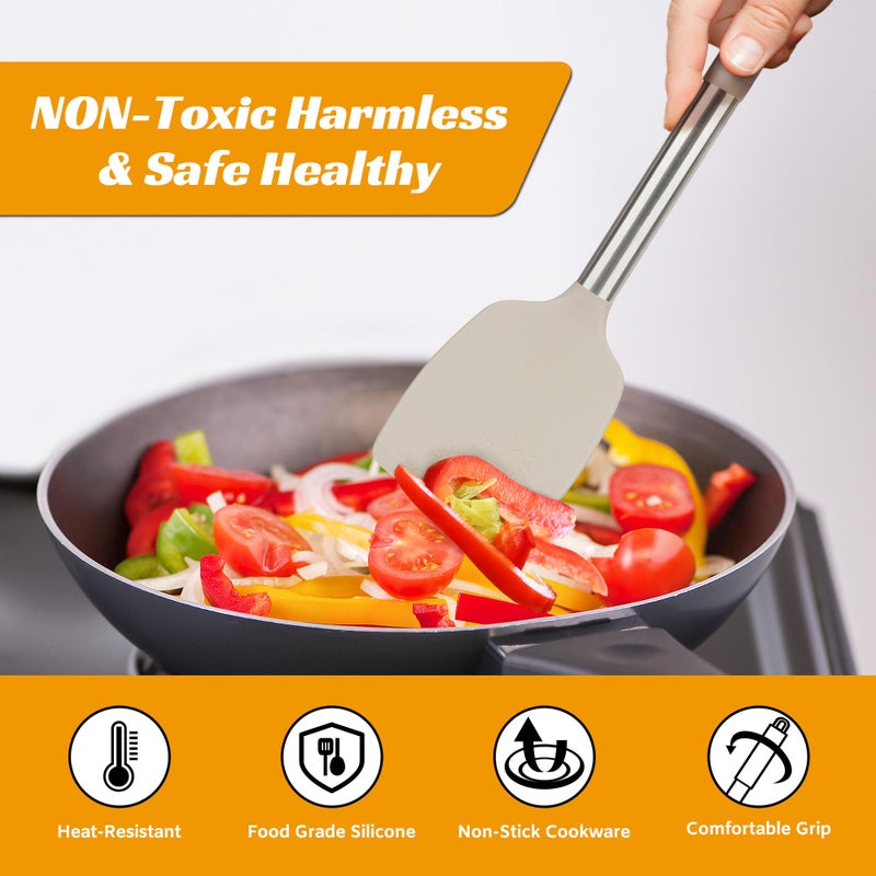 Silicone Baking and Mixing Kitchen Tool Set (Non-Stick, Scratch-Resistant, Dishwasher-Safe) Khaki Color 4PCS - Image 4
