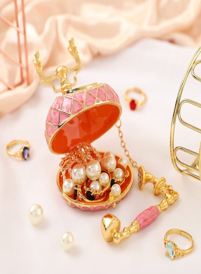 QIFU Hand Painted Small Pink Telephone Figurine Trinket Box Hinged Unique Gift for Family - Image 4