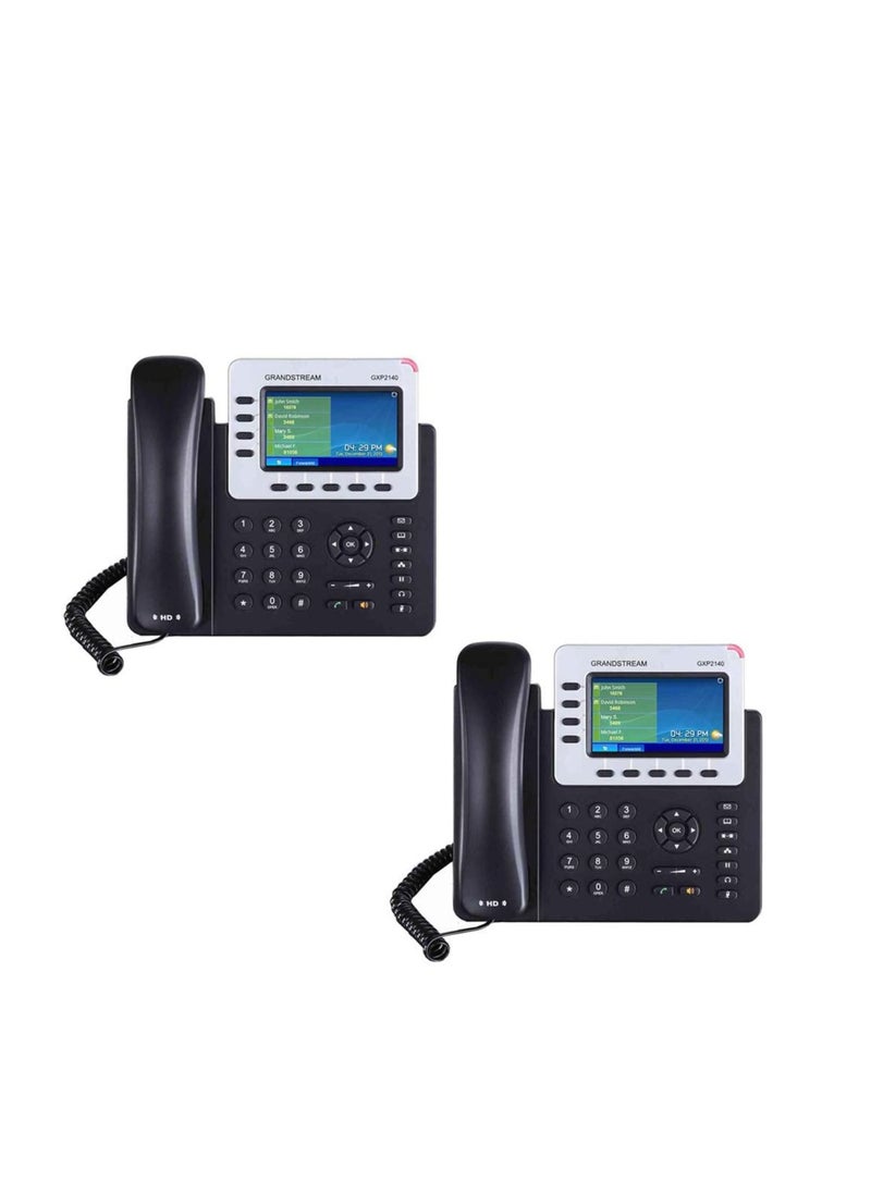 Grandstream Grandstream GXP2140 4-Line IP Phone, 4.3 LCD, PoE, Bluetooth. Bundle of 2 