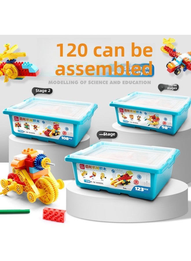 Feile Gear Mechanical Building Blocks Science And Education Series Assembled Large Particle Variables Stage Teaching Aids Smart Assembled Toys 1634-Color:Stage One: 123 Particles - Image 3