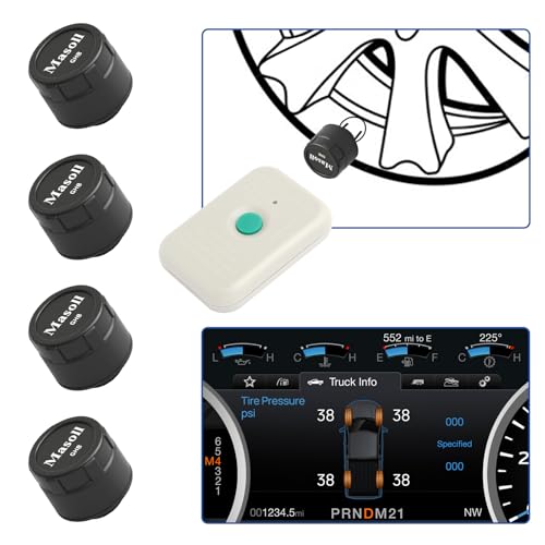 Masoll TPMS Sensor for Ford F-150 Bronco Escape Expedition Explorer Focus Fusion Ranger, Lincoln Mercury, TPMS Sensors Set of 4 with TPMS19 Relearn Tool, External Tire Pressure Monitoring Sensor - Image 1