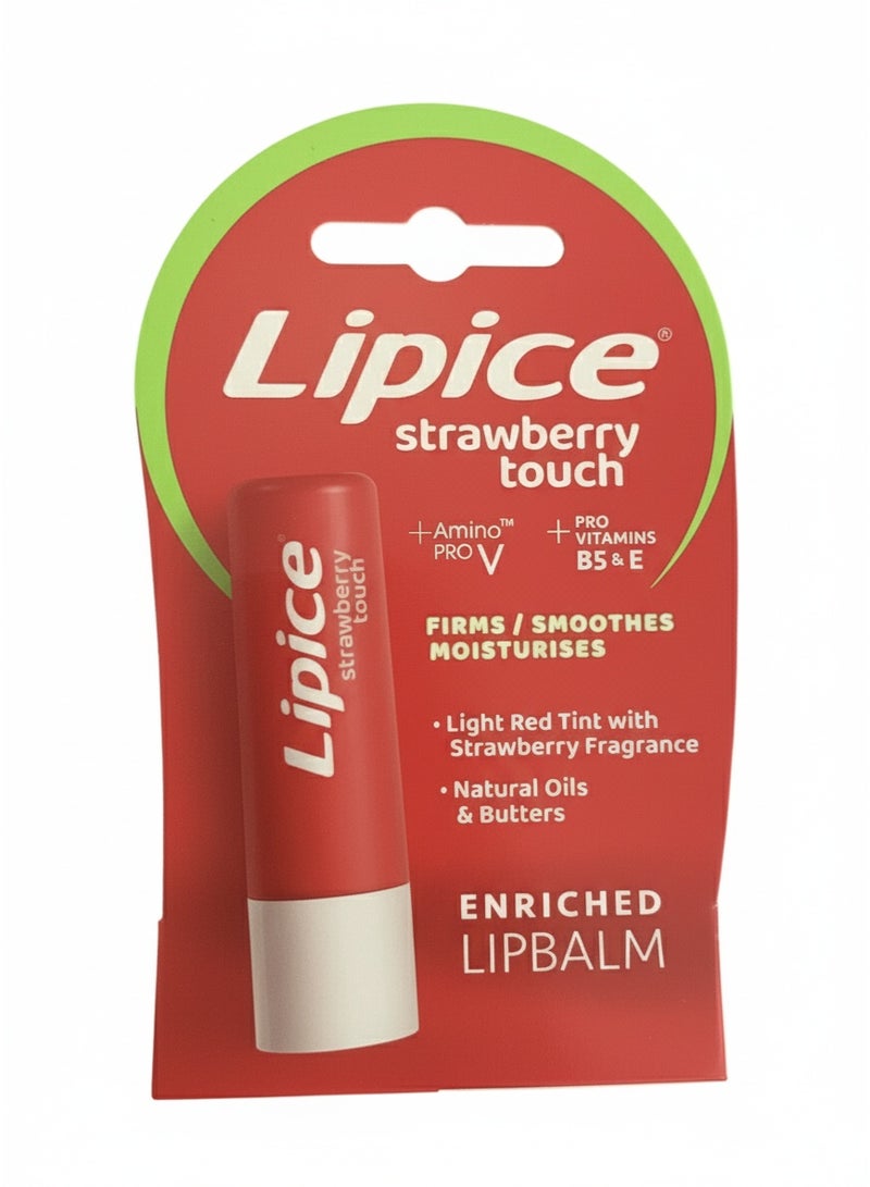 lipice Strawberry Touch Lip Balm – Moisturizing Care with Strawberry Flavor, 4.8g Pak of 4 - Image 2