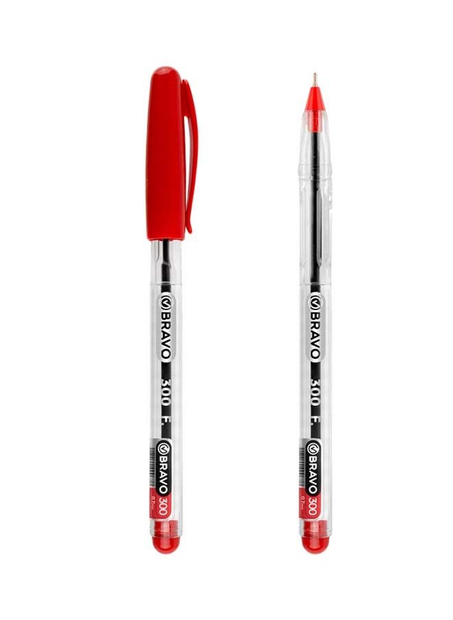 Bravo Bravo 300 BallPoint Pen - 0.7mm -  Pack of 10 Pens - Red  - Image 2
