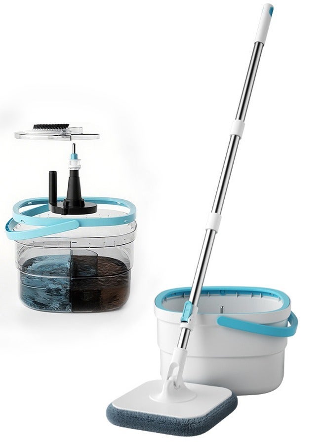 AHAKAC Rotating mop bucket-sewage separation water-absorbing mop-household hands-free flat mop automatic mopping - Image 2