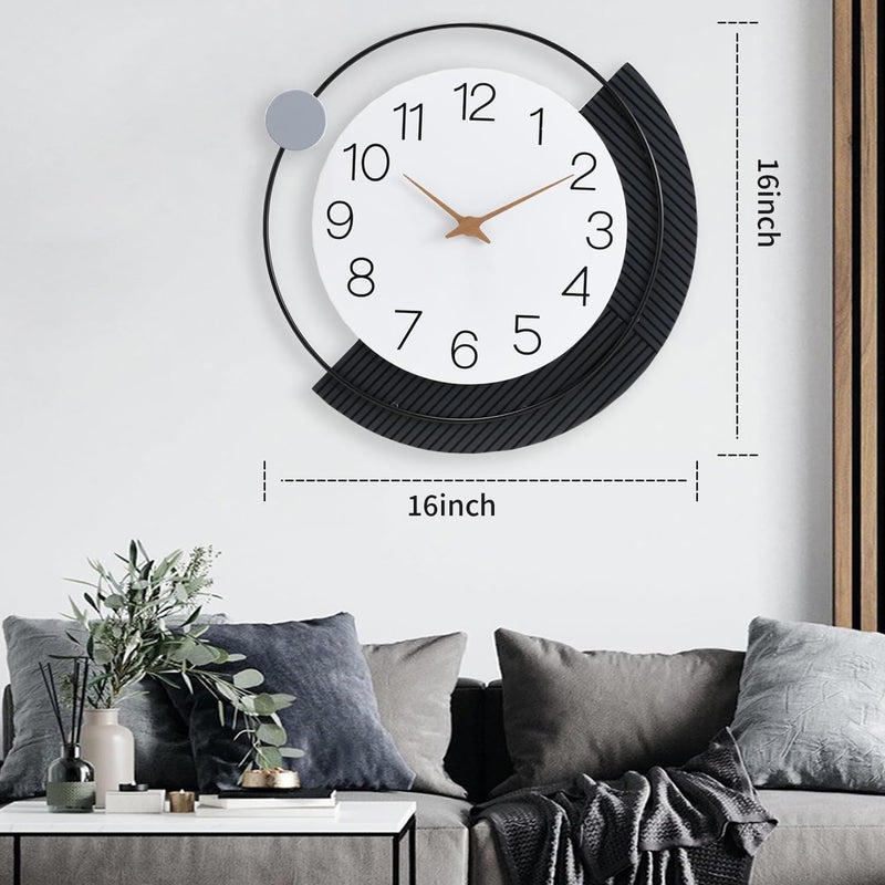 Dankeit Wall Clock,16inch Decorative Wall Clocks,Silent Non-Ticking Quality Quartz Wall Clock Battery Operated,Large Wall Clock for Living Room,Kitchen,Home,Bathroom,Bedroom Wall Decor - Image 4