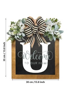 Y&D Welcome Sign Creative Bowknot Letter Wreath In Front Of The Door Outdoor Decoration Props For The Courtyard 35x40CM  - Image 2