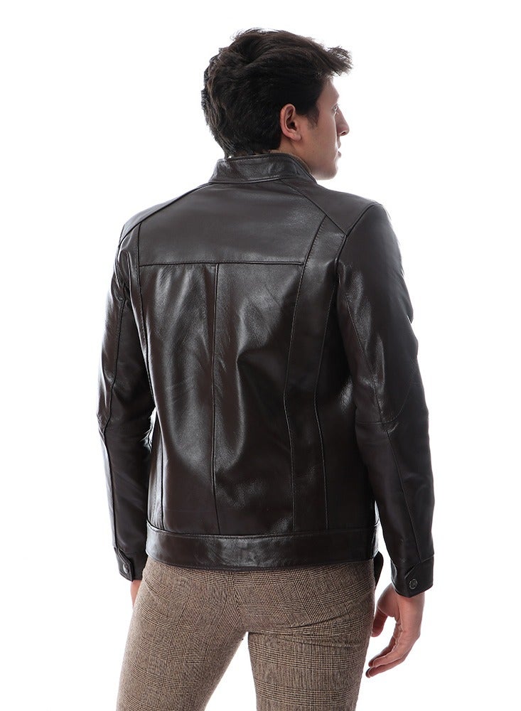 Genuine Leather Fashion Winter Jacket  - Image 3