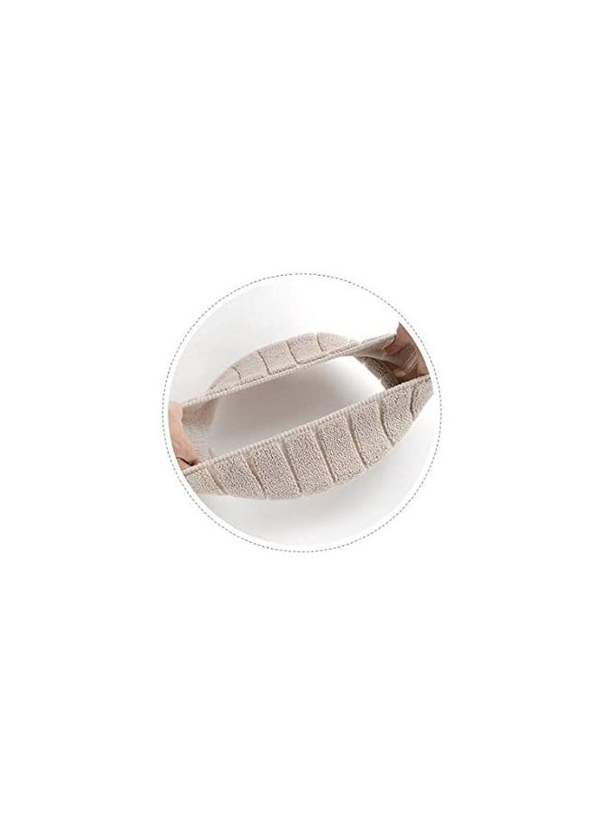 THE PACK Bathroom Soft Thicker Universal Warmer Stretchable Washable Cloth Toilet Seat Cover Pads (BEIGE)  - Image 3
