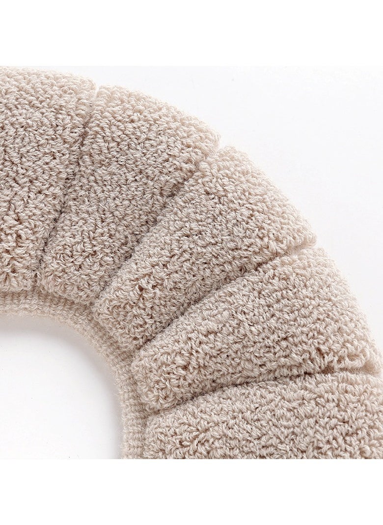 THE PACK Bathroom Soft Thicker Universal Warmer Stretchable Washable Cloth Toilet Seat Cover Pads (BEIGE)  - Image 5