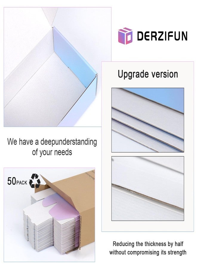 DERZIFUN صناديق شحن صغيرة من ديرزيفون، مقاس 6×6×2 بوصة، لتغليف منتجات الشركات الصغيرة، عبوة من 50 صندوقًا بريديًا من الورق المقوى المموج لتغليف الهدايا بالجملة - Image 3