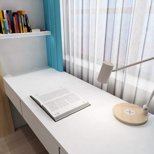 HOMSUN Thick White Texture Wallpaper for Bedroom Walls - Self Adhesive Contact Paper for Cabinets, Desk Drawers - Removable Vinyl (12 X 48 Inch) - Image 3