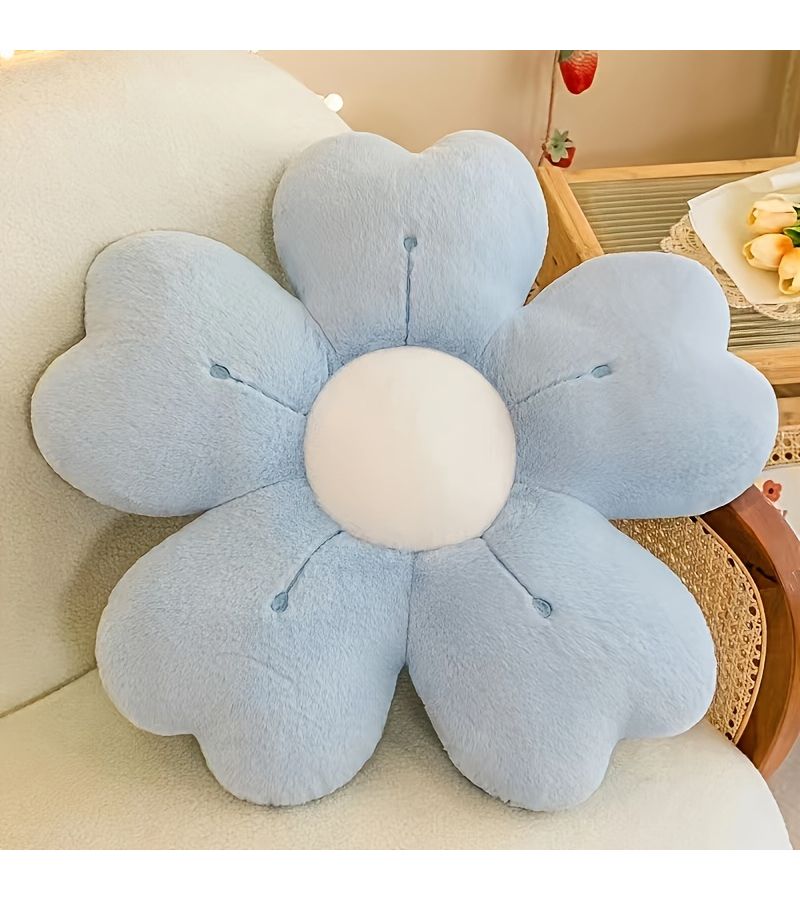 Brown Soft Plush Flower Pillow Cute Decorative Mat for Bedroom Sofa Home Birthday Christmas Halloween Gift - Image 5