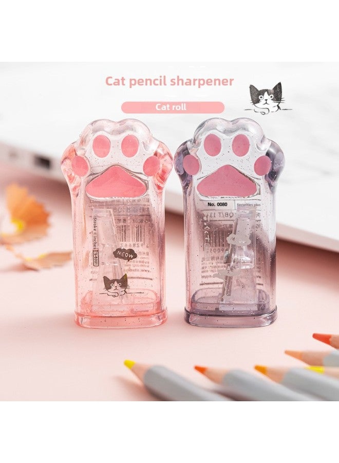 TwinGo Cute Creative Pencil Sharpener Cat Pen Sharpener Girl Heart High Color Value Cat Claw Pencil Sharpener - Image 1