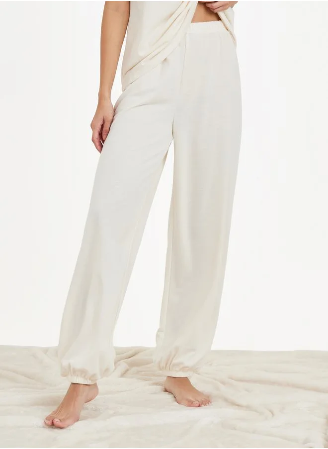 Styli Solid Loopback Top and Jogger Set