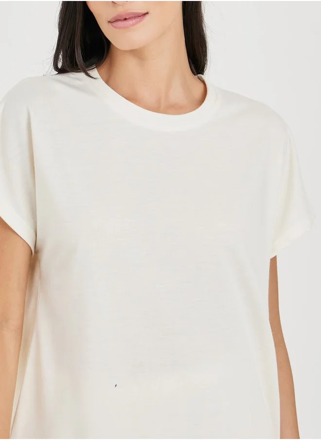 Styli Solid Loopback Top and Jogger Set