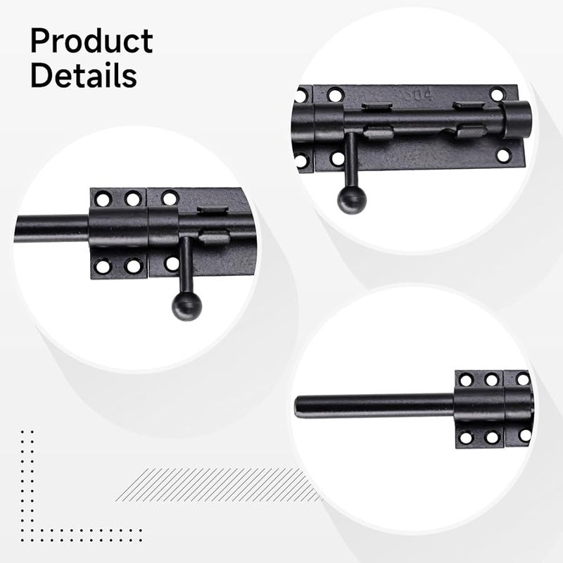 Heavy Duty 304 Stainless Steel Gate Latch Lock 8 Inch Black Anti Theft Adjustable - Image 5