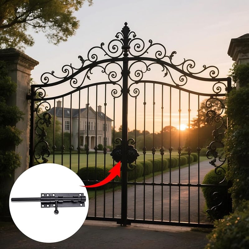 Heavy Duty 304 Stainless Steel Gate Latch Lock 8 Inch Black Anti Theft Adjustable - Image 3