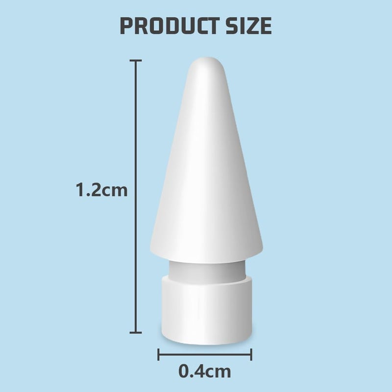 flintronic Tips Compatible with Apple iPad Pro pencil, 3 Pack Replacement Tips for Apple Pencil 2nd Gen & 1st Gen, High Sensitivity Pencil Nibs Replacement Tips for iPad Pro iPencil nibs - White - Image 2
