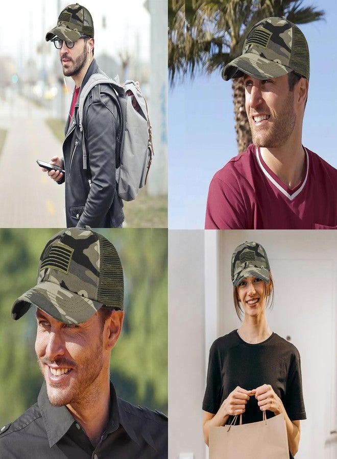 قبعة بيسبول مموهة، قبعة سائق شاحنة مموهة بعلم أمريكي للرجال والنساء، قبعة شبكية مموهة، قبعات مموهة بعلم الولايات المتحدة الأمريكية للرجال، قبعة رعاة بقر مطرزة، قبعة بيسبول، قبعة رعاة بقر ... - Image 4
