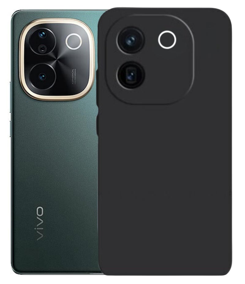 SPAZY CASE® Vivo T3 Pro 5G Back Cover | Soft Silicone Slim Back Case Cover for Vivo T3 Pro 5G - Black - Image 1
