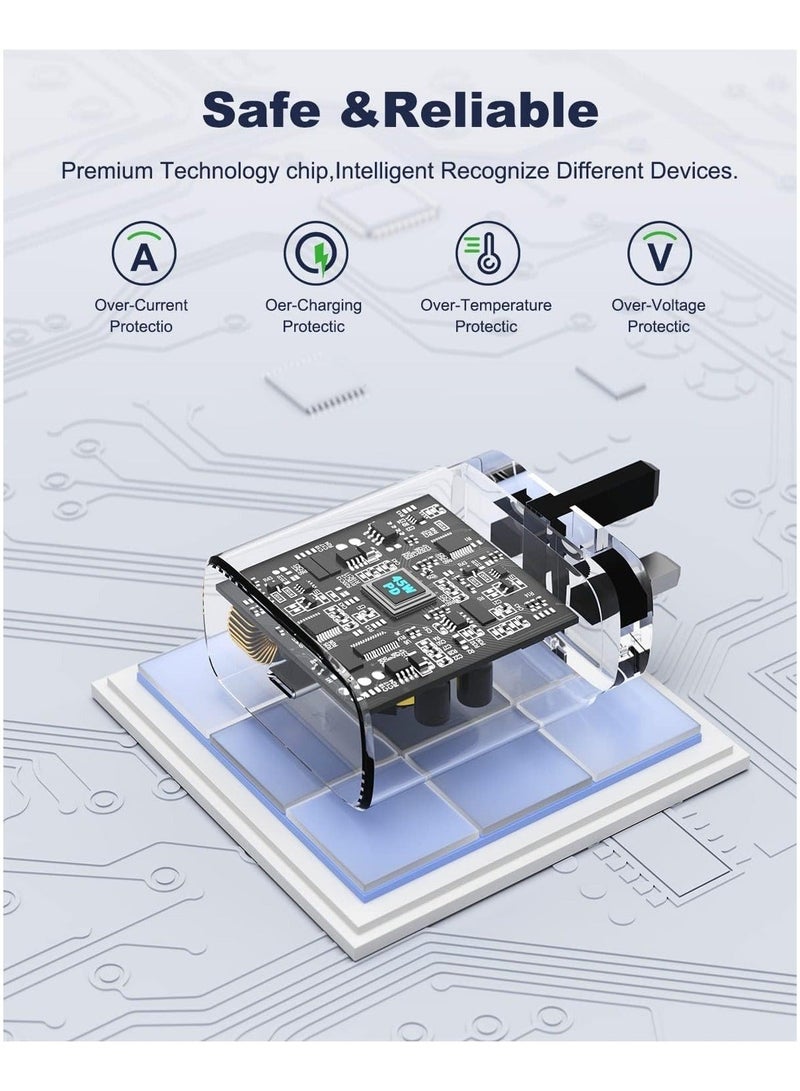 بيوينتي شاحن شحن USB C فائق السرعة بقدرة 45 واط مع كابل 1 متر - متوافق مع S25 S24 S23 S22 S21 S20 Ultra، S24+ S23+ S22+ S21+، A53، A15، A54، Fold، Flip - محول طاقة من النوع C، - Image 4