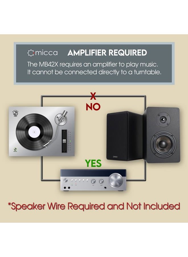 Micca MB42X Bookshelf Speakers With 4-Inch Carbon Fiber Woofer and Silk Dome Tweeter (Black, Pair) - Image 3