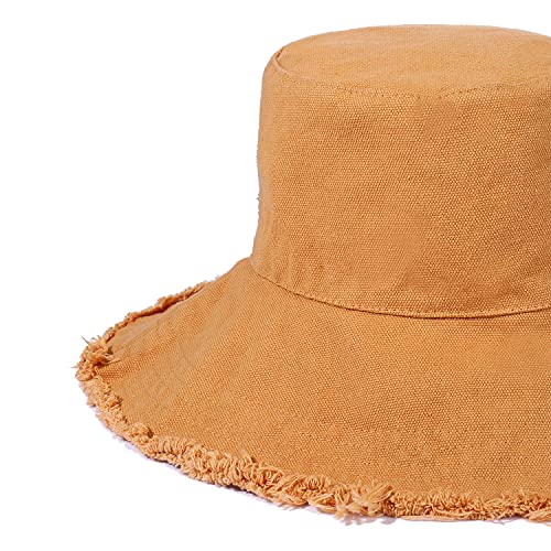 HZEYN Bucket Hats for Women Wide Brim Summer Travel Packable Cotton Bucket Beach Sun Hat UPF 50+ (Khaki) - Image 3