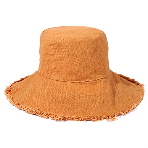 HZEYN Bucket Hats for Women Wide Brim Summer Travel Packable Cotton Bucket Beach Sun Hat UPF 50+ (Khaki) - Image 1