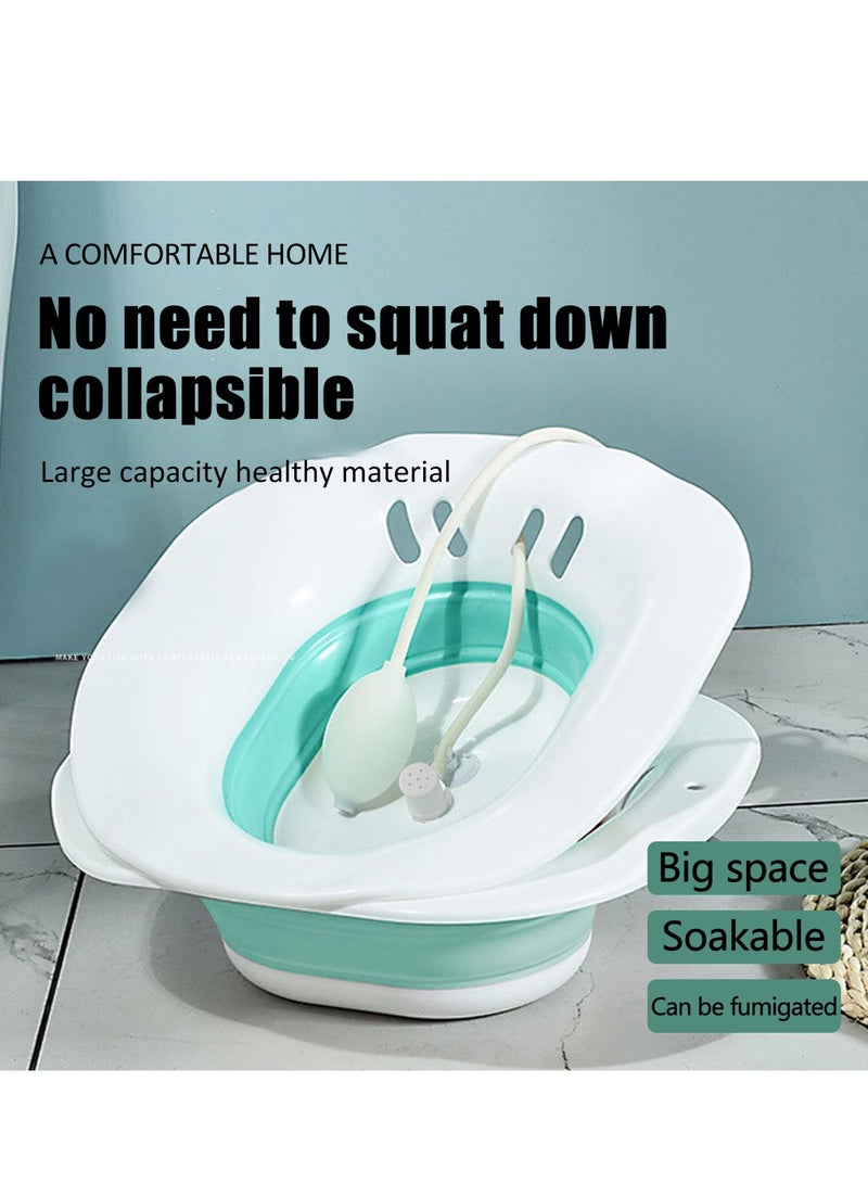 XiuWoo Foldable Squat Free Sitz Bath,Sitz Bath for Toilet Hemorrhoids Postpartum Care to Treat Postpartum Wounds, Hemorrhoids, Perineal Care, Episiotomy Recovery - Image 3