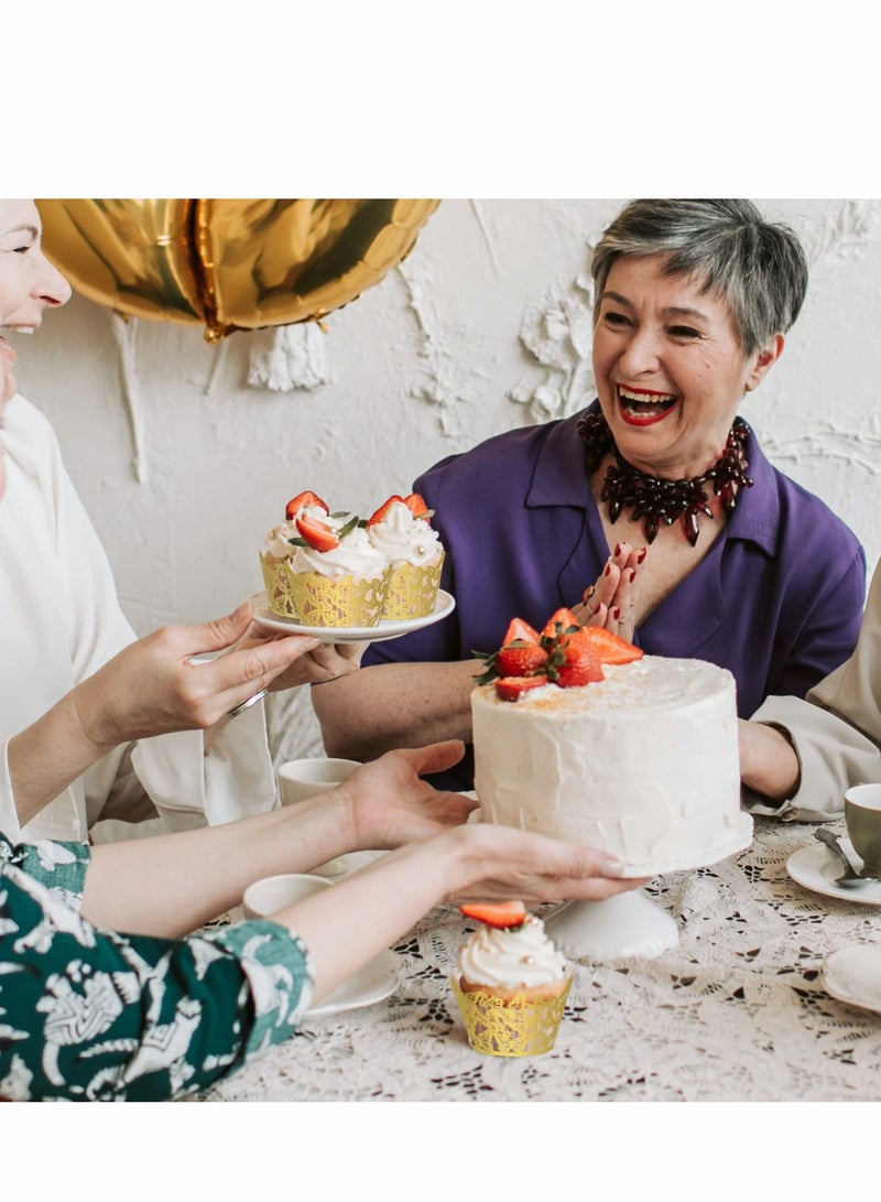 Cupcake Paper Wrappers, 50 Pcs Lace, Baking Cups, Laser Cut Butterfly Cases Muffin, for Weddings Birthday Party Supplies - Image 4