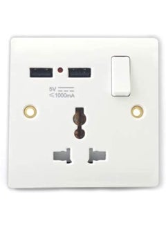 Terminator 1 Gang 13A Multi Function Switch Socket With 2 Usb 1 A/5V WP1G-2USB (WP1G-2USB 1 PCS)