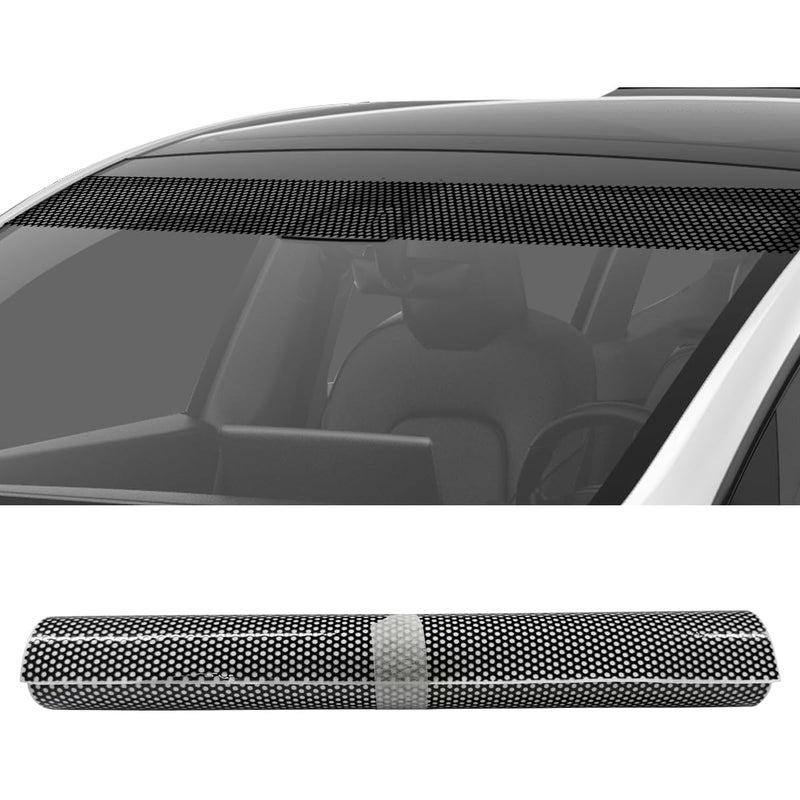 YoRise Car Windshield Banner Sticker Decal Waterproof Vinyl Auto Front Window Tint Strip Universal Vehicle Exterior Windscreen Sun Visor Decoration Sticker for Trucks SUVs CarsHoneycomb - Image 3