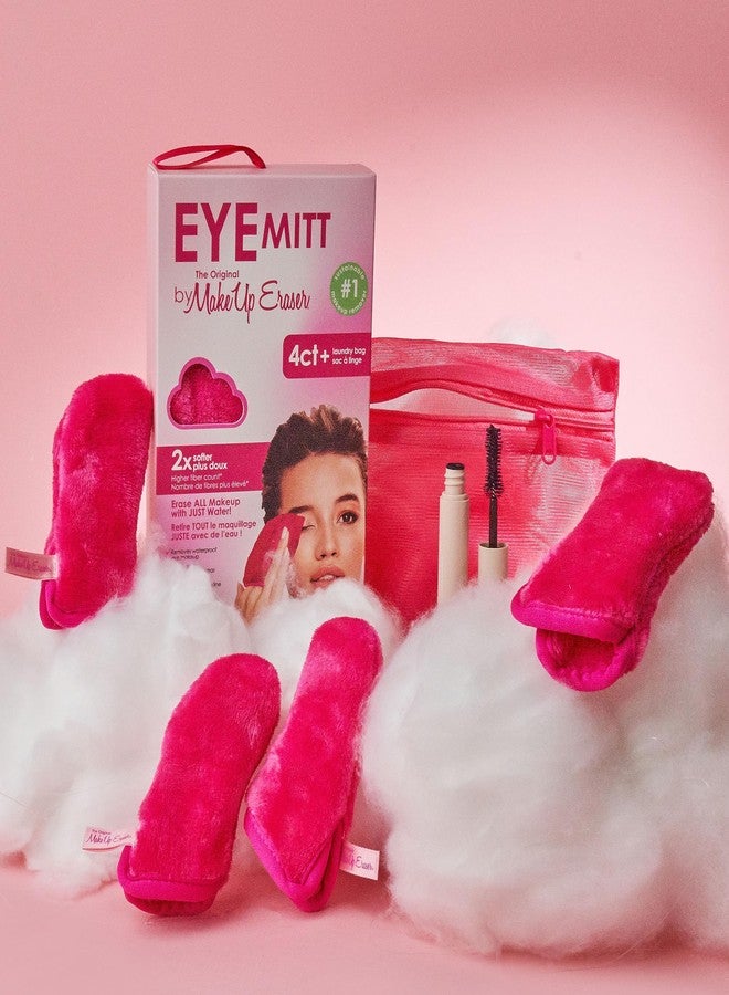 Makeup Eraser Eye MITT by The Original MakeUp Eraser, Erase All Eye Makeup With Just Water, Including Waterproof Mascara, Eyeliner, and More! Pack of 4 Mitts + laundry bag - Image 4