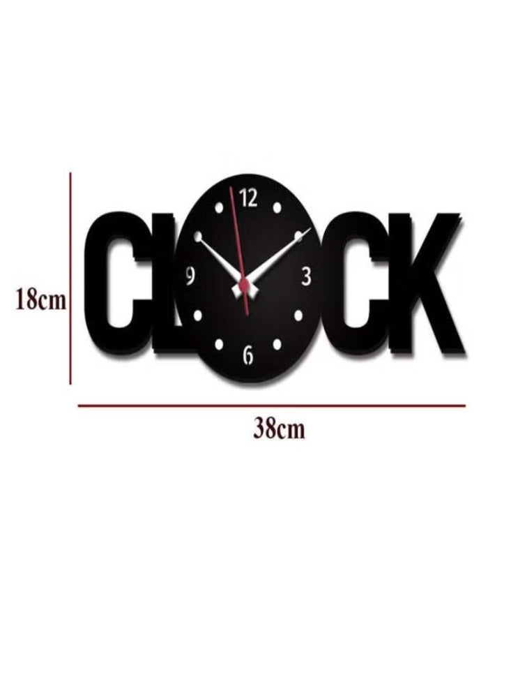 Dreamzon Clock Word Wood Wall Clock Black Best Home And Wall Décor - Image 2