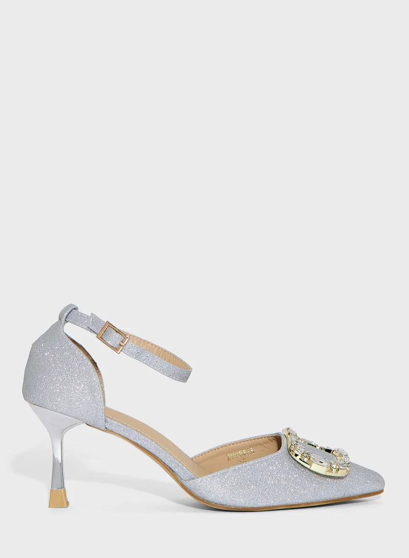 ايلا ليمتد اديشن Pointed-Toe Pumps With Crystal Buckle