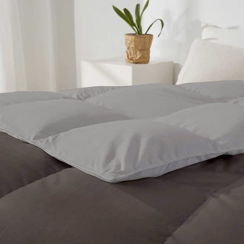 Razzai 500 GSM Winter Comforter Premium Collection Quilted Revesible Comforter (90" x 90" Inches/228cm x 228cm) - Queen Size | Silver/Dark Grey - Image 4