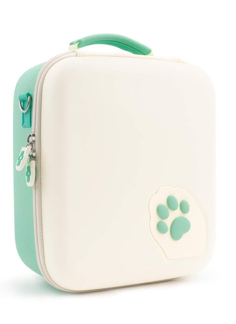 GeekShare green cat paw case compatible with nintendo switch oled travel system case with 18 game card slots for switch console pro controller dock and accessories