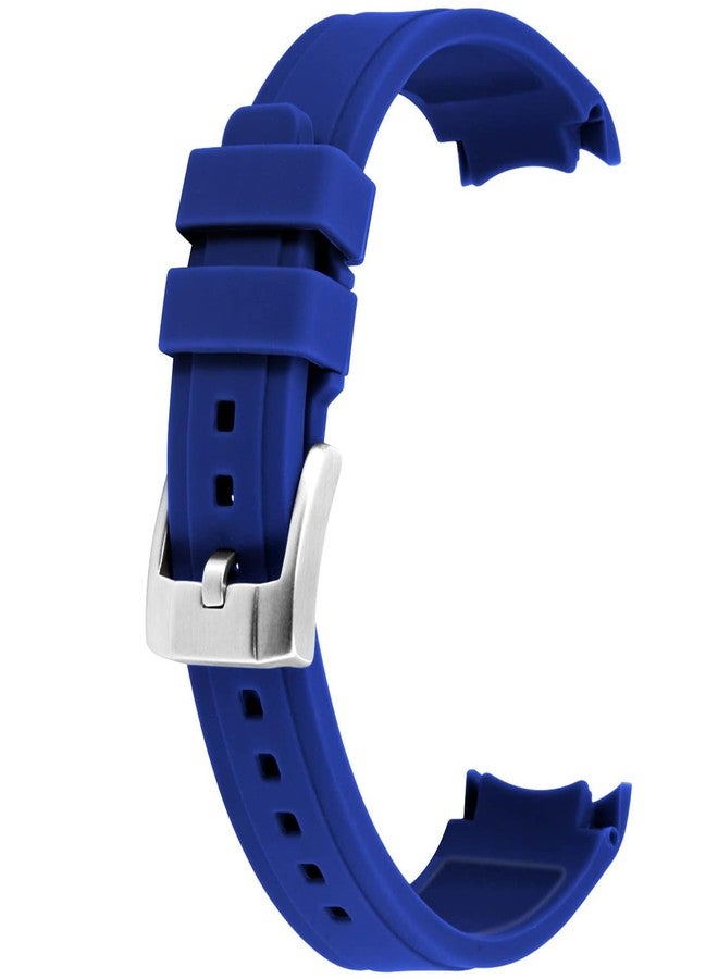 YISIWERA Silicone Rubber Curved Ends Watch Band (22mm, Blue) - Image 1