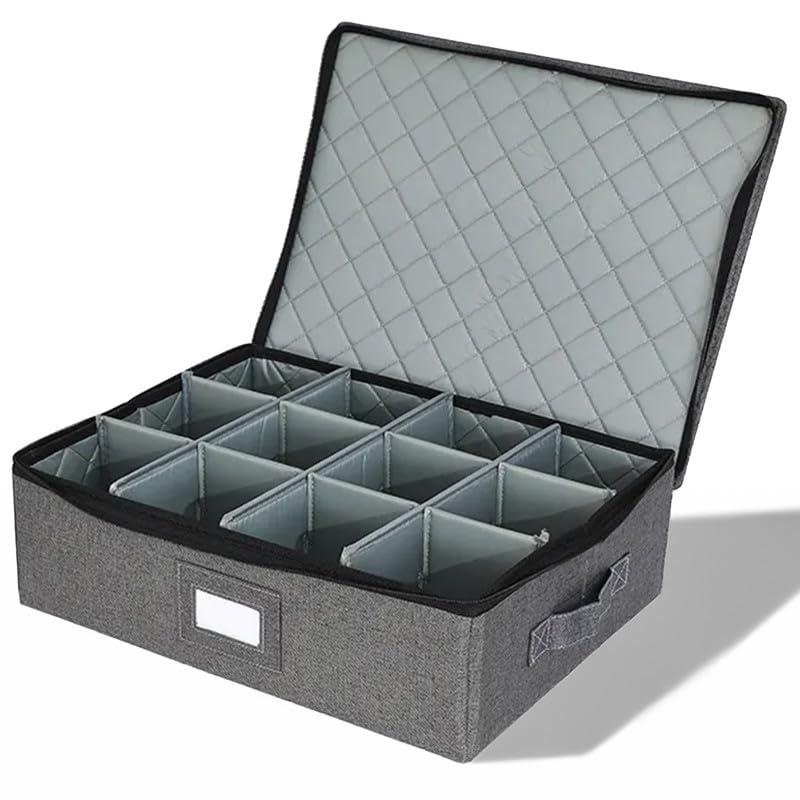 Prime Pick Storage Box Multipurpose Organizer for Tea Cups Undergarments Accessories Foldable Washable Wardrobe Storage Bin with Lid and sturdy Handles Grey Pack of 1 - Image 5