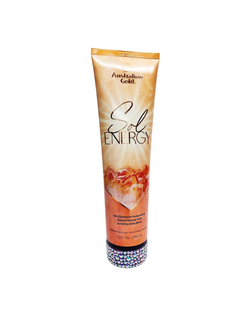 Australian Gold Australian Gold Sol Energy Tanning Lotion 10 oz  18th Dimension Natural Bronzer DermaDark Vitamin C  D BioActive Minerals Matte Finish Skin Immunity Boost Papaya Fragrance ParabenFree 