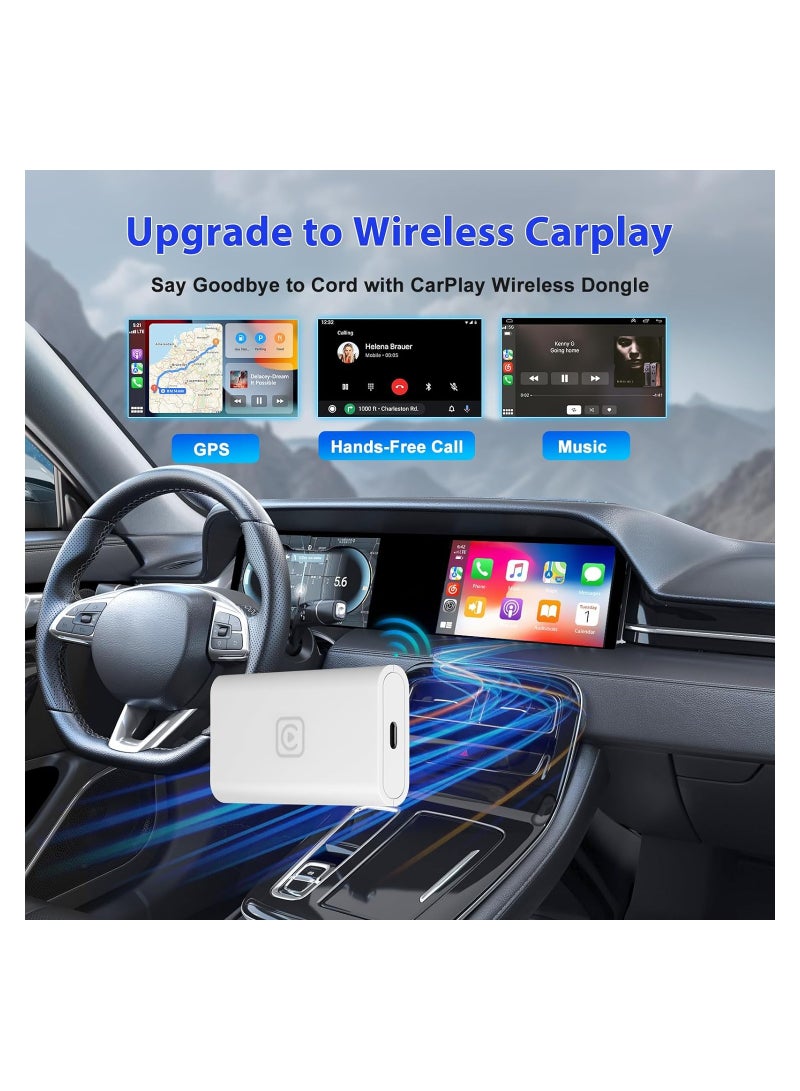 Zikra Wireless Carplay Adapter, for Factory Wired Carplay Apple Bluetooth Car Play Ai Box Dongle, for iPhone Plug & Play Original Car System Upgrade, Convert Wired App to Wireless Sync App Box USB/Type-C - Image 3