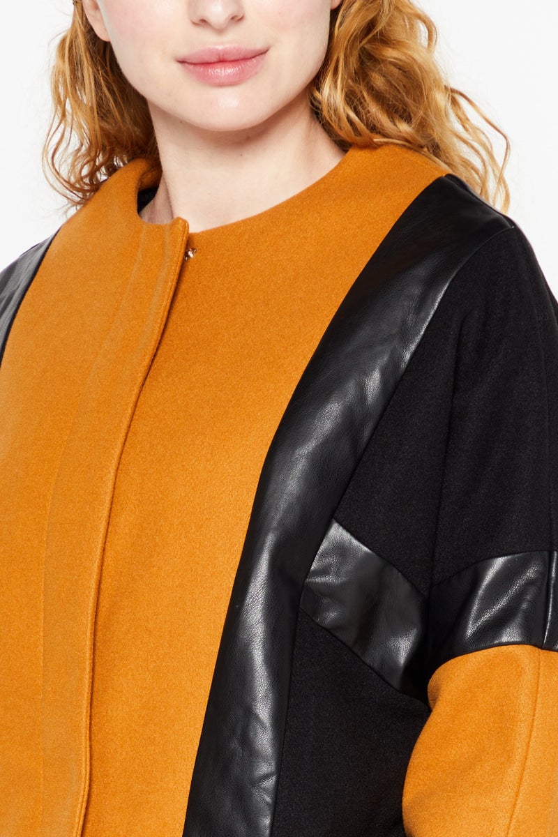 DKNY Women Colorblock Softshell Jacket, Brown  - Image 3