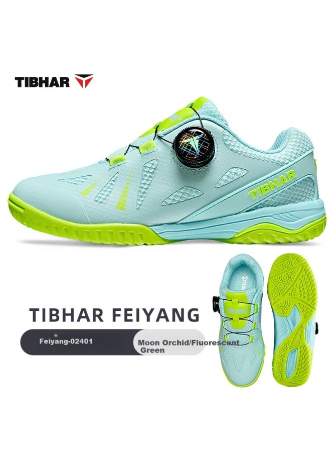 Tibhar Kids Table Tennis Shoes Jd Self-operated Non-slip Professional Compeion Shoes Durable Rubber Sole 02401 Blue/green Size 38