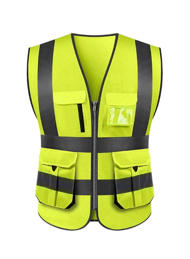 NIBEMINENT High Visibility Reflective Safety Work Vest With Multiple Pocket Green/Black XL - Image 1