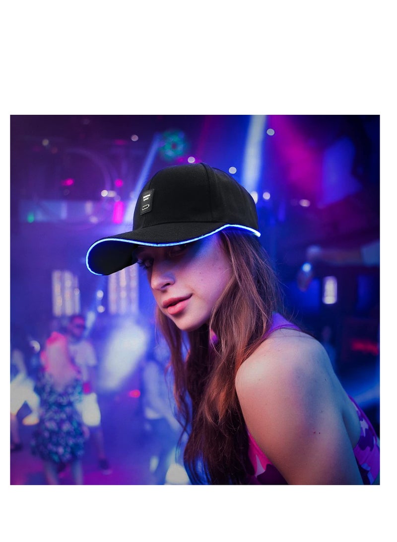 SYOSI Led Hat Light Up Baseball Cap with 11 Flashing Modes Glow Rave Party Hat for Festival Hip-hop Club (Black) - Image 5