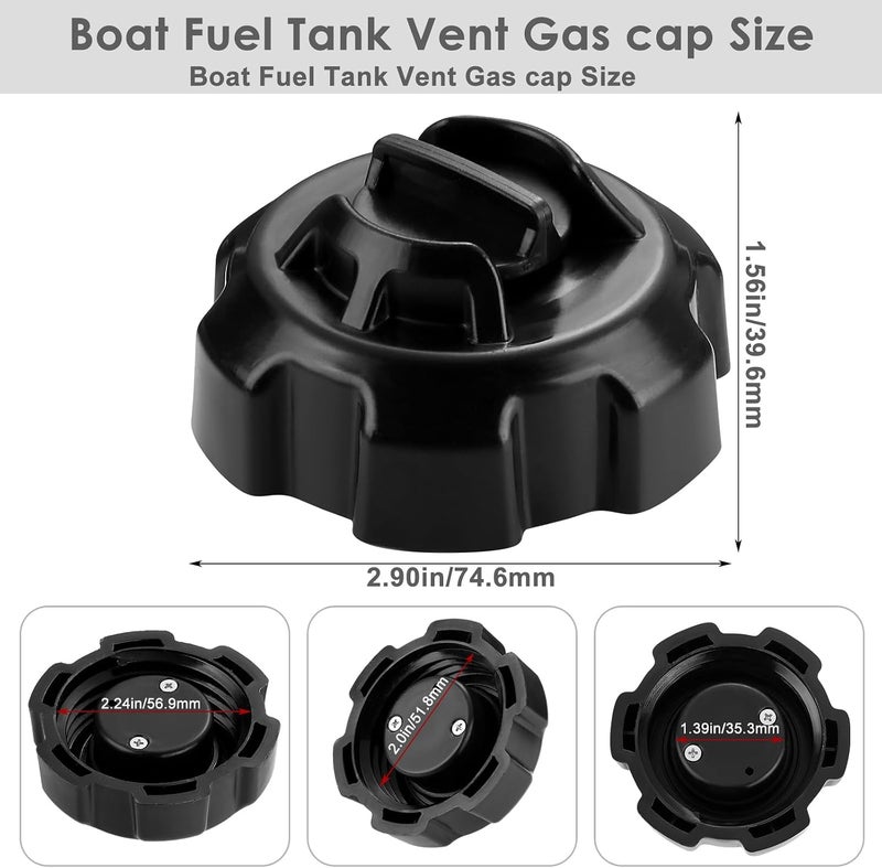 Silipull 2 Pcs Manual Vent Gas for Boat Tank Cap Fuel Vented Gas Cap Replacement, Black - Image 4